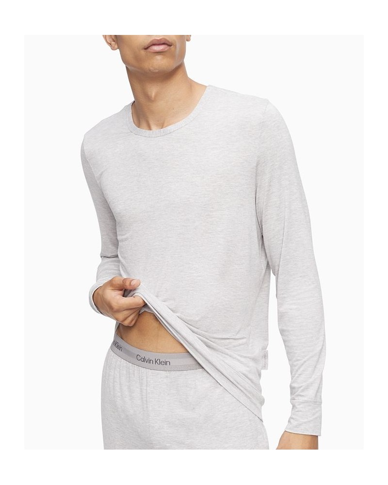 Men's Ultra Soft Modern Modal Crewneck Lounge Sweatshirt Gray $18.48 Pajama