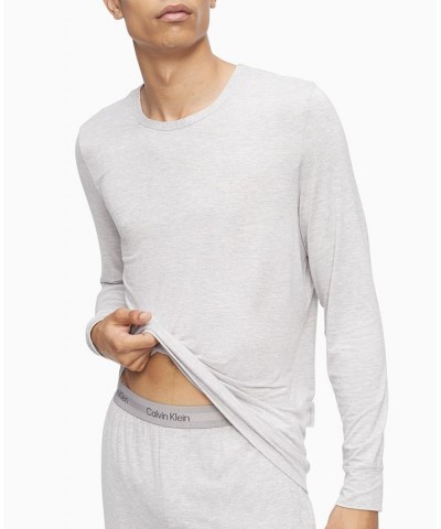 Men's Ultra Soft Modern Modal Crewneck Lounge Sweatshirt Gray $18.48 Pajama