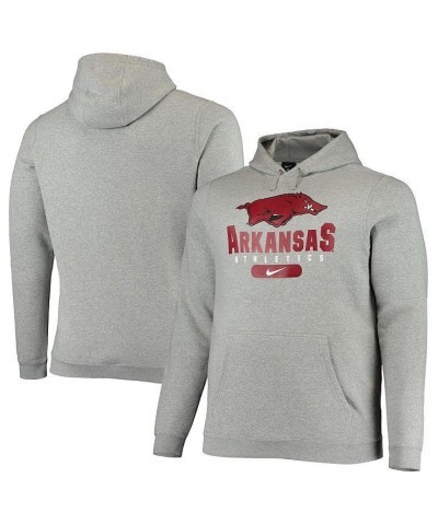 Men's Heathered Gray Arkansas Razorbacks Big and Tall Club Stack Fleece Pullover Hoodie $41.65 Sweatshirt