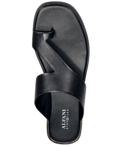 Women's Freddee Toe-Ring Flat Sandals Black $37.37 Shoes