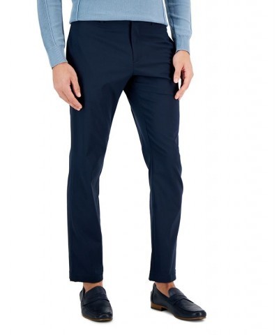 Men's Slim-Fit Solid Tech Pants Blue $19.24 Pants