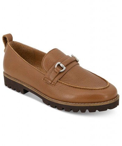 Women's Eugene Lug Bit Buckle Loafer Flats Brown $68.70 Shoes