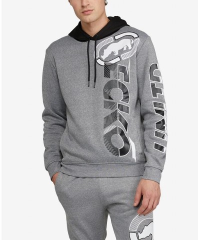 Men's Big and Tall Geometrical Hoodie Gray $29.58 Sweatshirt