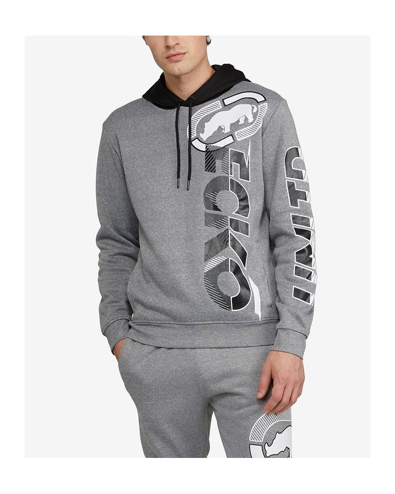 Men's Big and Tall Geometrical Hoodie Gray $29.58 Sweatshirt