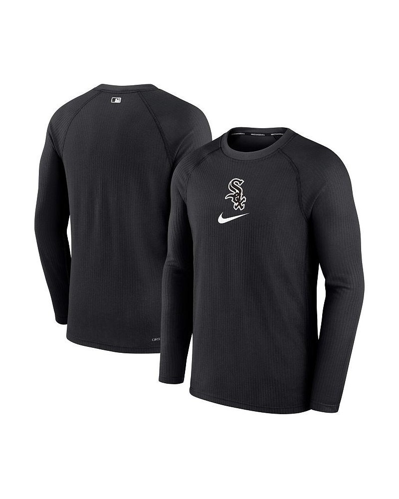 Men's Black Chicago White Sox Authentic Collection Game Raglan Performance Long Sleeve T-shirt $32.50 T-Shirts