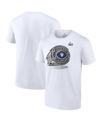 Men's Branded White Los Angeles Rams Super Bowl LVI Champions Ring T-shirt $16.92 T-Shirts