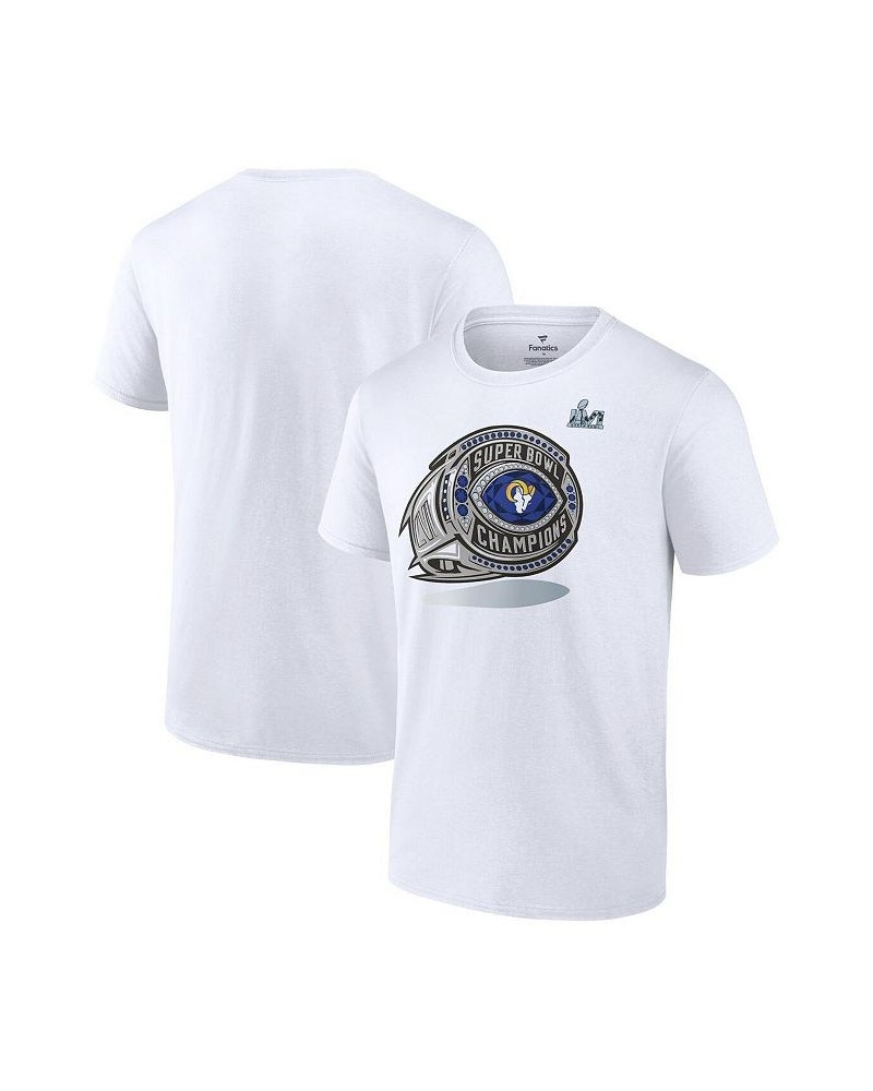 Men's Branded White Los Angeles Rams Super Bowl LVI Champions Ring T-shirt $16.92 T-Shirts