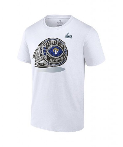 Men's Branded White Los Angeles Rams Super Bowl LVI Champions Ring T-shirt $16.92 T-Shirts