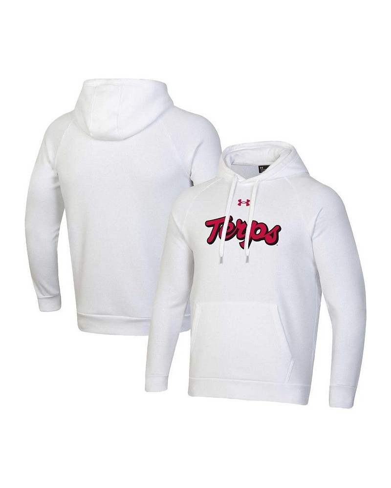 Men's White Maryland Terrapins Script All Day Raglan Pullover Hoodie $37.80 Sweatshirt