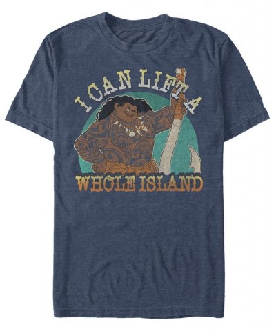 Disney Men's Moana I Can Lift a Whole Island Short Sleeve T-Shirt Blue $17.50 T-Shirts