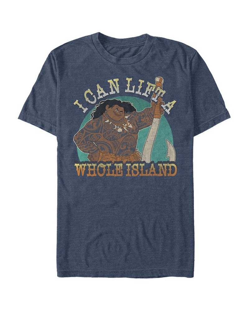 Disney Men's Moana I Can Lift a Whole Island Short Sleeve T-Shirt Blue $17.50 T-Shirts