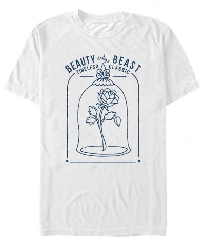 Disney Men's Beauty and the Beast Classic Rose Glass, Short Sleeve T-Shirt White $20.64 T-Shirts