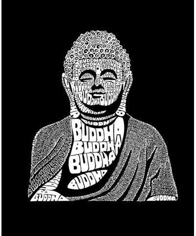 Men's Buddha Word Art Hooded Sweatshirt Gray $32.39 Sweatshirt