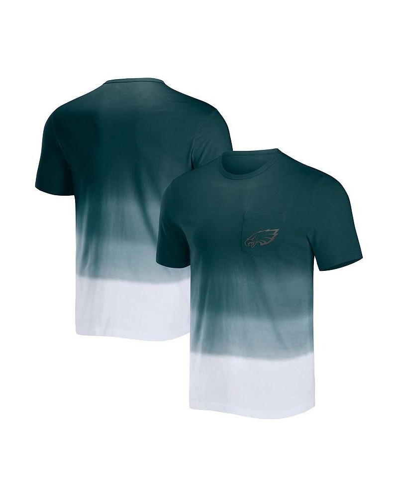 Men's NFL x Darius Rucker Collection by Midnight Green and White Philadelphia Eagles Dip Dye Pocket T-shirt $24.07 T-Shirts