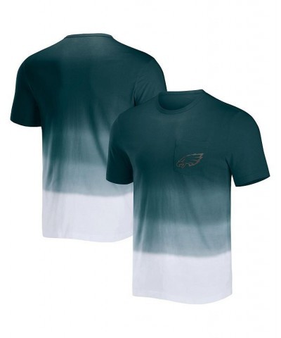 Men's NFL x Darius Rucker Collection by Midnight Green and White Philadelphia Eagles Dip Dye Pocket T-shirt $24.07 T-Shirts