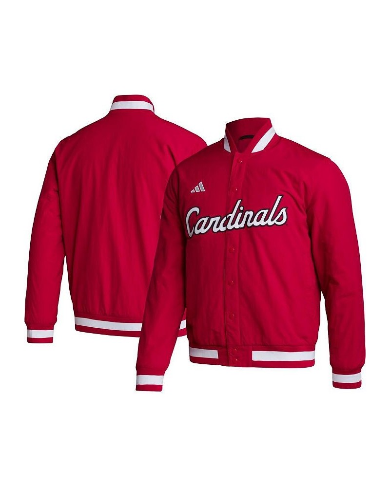 Men's Red Louisville Cardinals Baseball Coaches Full-Snap Jacket $76.50 Jackets