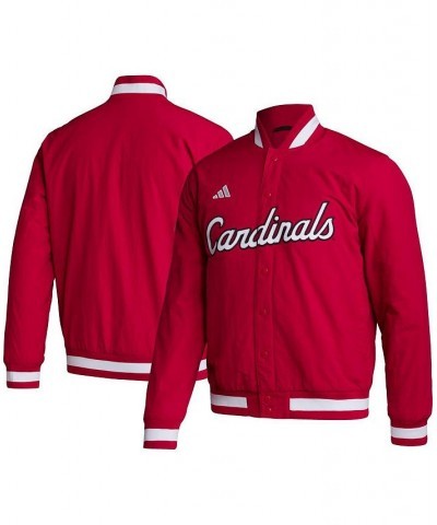 Men's Red Louisville Cardinals Baseball Coaches Full-Snap Jacket $76.50 Jackets