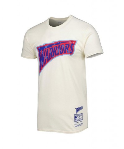 Men's Cream Golden State Warriors Hardwood Classics Americana Freedom T-shirt $25.75 T-Shirts