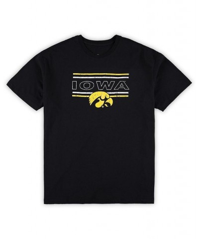 Men's Black Iowa Hawkeyes Big and Tall Plaid T-shirt and Pants Sleep Set $46.74 Pajama