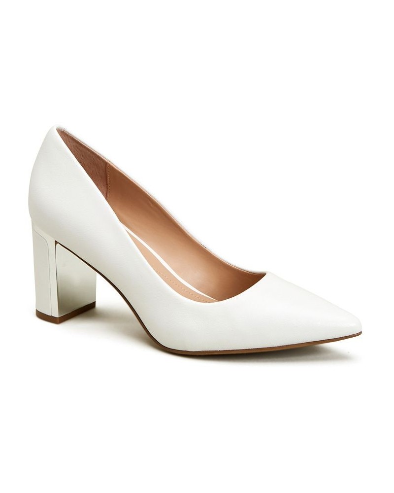 Women's Step N' Flex Jensonn Block-Heel Pumps White $36.70 Shoes