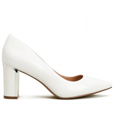 Women's Step N' Flex Jensonn Block-Heel Pumps White $36.70 Shoes