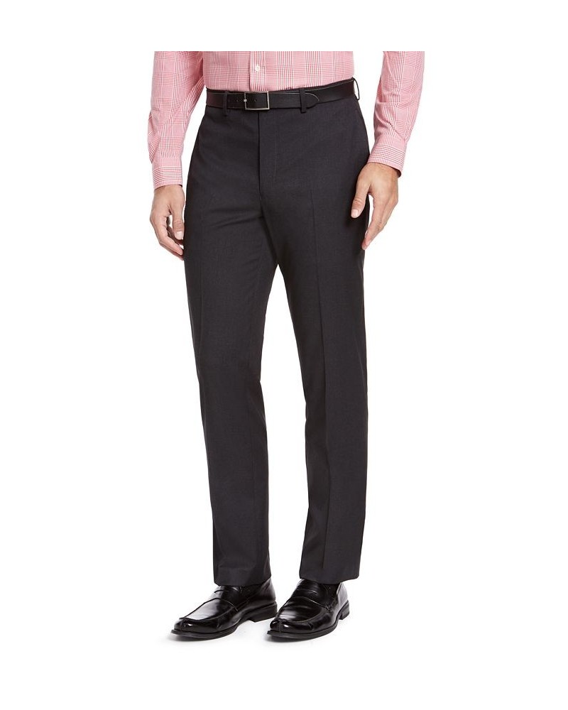 Men's Classic-Fit Medium Suit Pants Charcoal Sharkskin $28.80 Suits