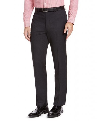 Men's Classic-Fit Medium Suit Pants Charcoal Sharkskin $28.80 Suits