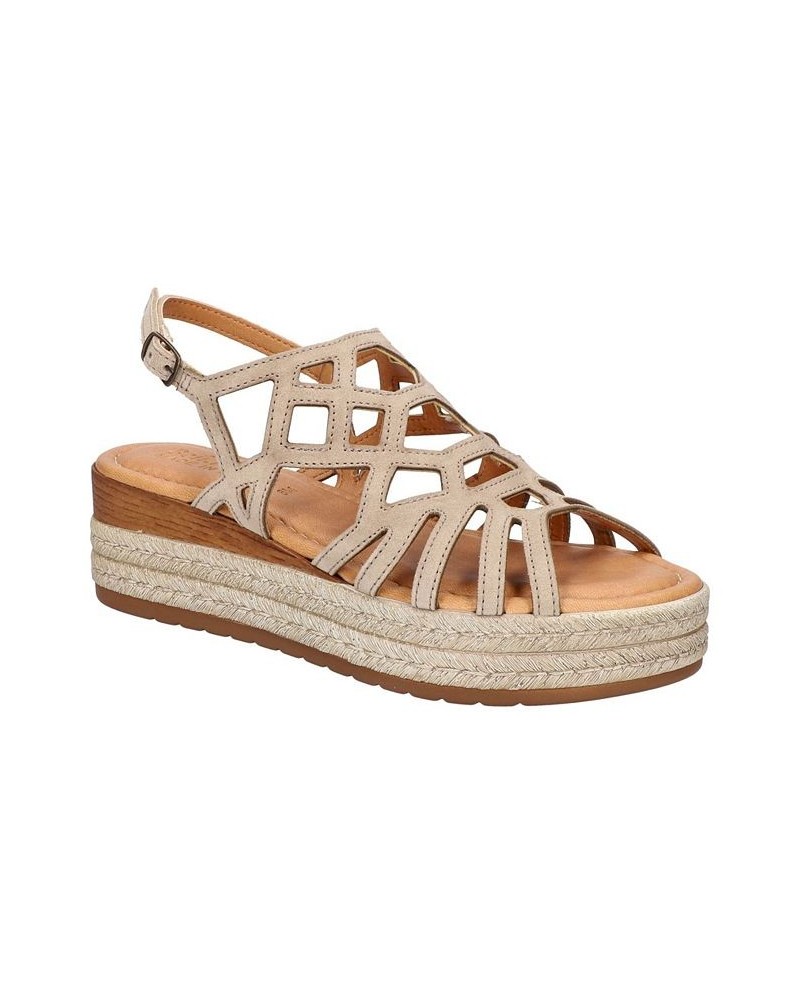 Women's Zip-Italy Wedge Sandals Tan/Beige $53.75 Shoes