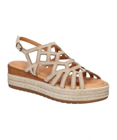 Women's Zip-Italy Wedge Sandals Tan/Beige $53.75 Shoes