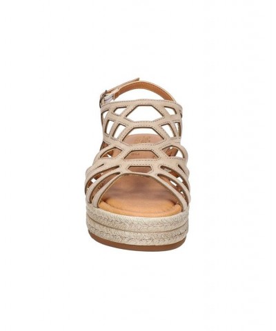 Women's Zip-Italy Wedge Sandals Tan/Beige $53.75 Shoes