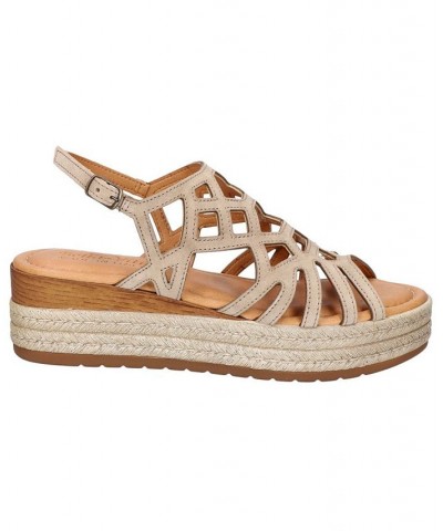 Women's Zip-Italy Wedge Sandals Tan/Beige $53.75 Shoes