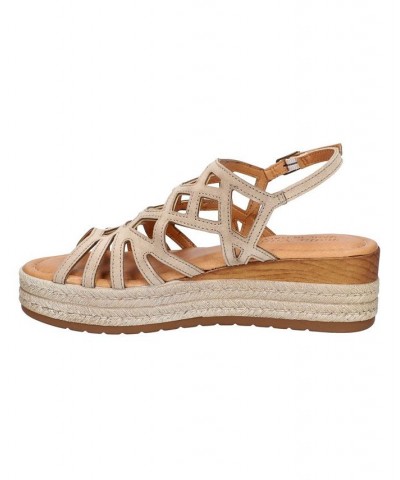 Women's Zip-Italy Wedge Sandals Tan/Beige $53.75 Shoes