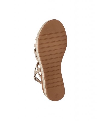 Women's Zip-Italy Wedge Sandals Tan/Beige $53.75 Shoes