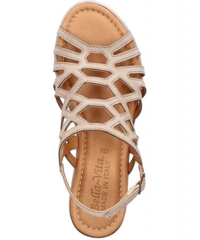 Women's Zip-Italy Wedge Sandals Tan/Beige $53.75 Shoes