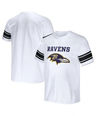 Men's NFL x Darius Rucker Collection by White Baltimore Ravens Football Striped T-shirt $23.52 T-Shirts