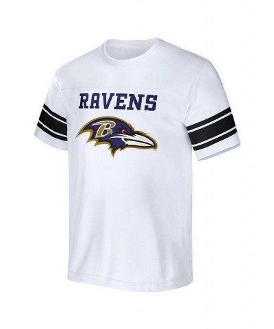 Men's NFL x Darius Rucker Collection by White Baltimore Ravens Football Striped T-shirt $23.52 T-Shirts