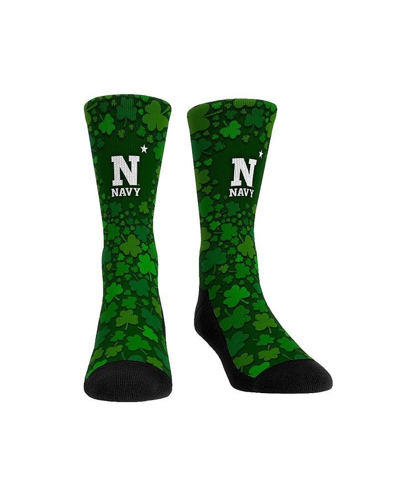 Men's and Women's Socks Navy Midshipmen St. Patrick's Day Shamrock Crew Socks $14.40 Socks