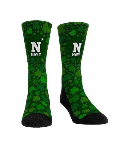 Men's and Women's Socks Navy Midshipmen St. Patrick's Day Shamrock Crew Socks $14.40 Socks