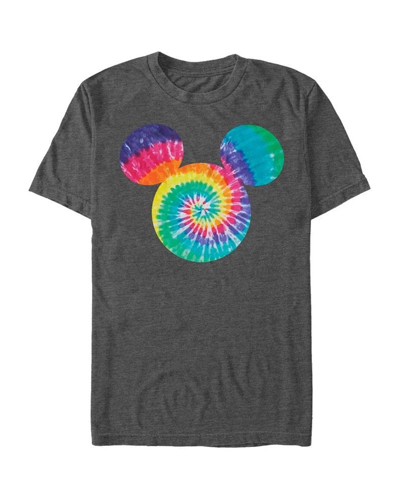 Men's Mickey Tie Dye Fill Short Sleeve T-Shirt Gray $17.50 T-Shirts