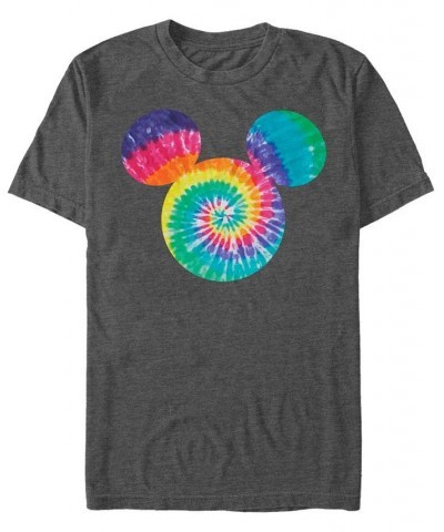 Men's Mickey Tie Dye Fill Short Sleeve T-Shirt Gray $17.50 T-Shirts