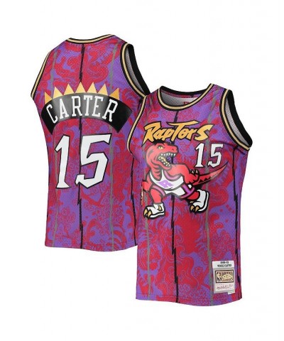 Men's Vince Carter Purple Toronto Raptors Hardwood Classics 1998-99 Lunar New Year Swingman Jersey $59.85 Jersey