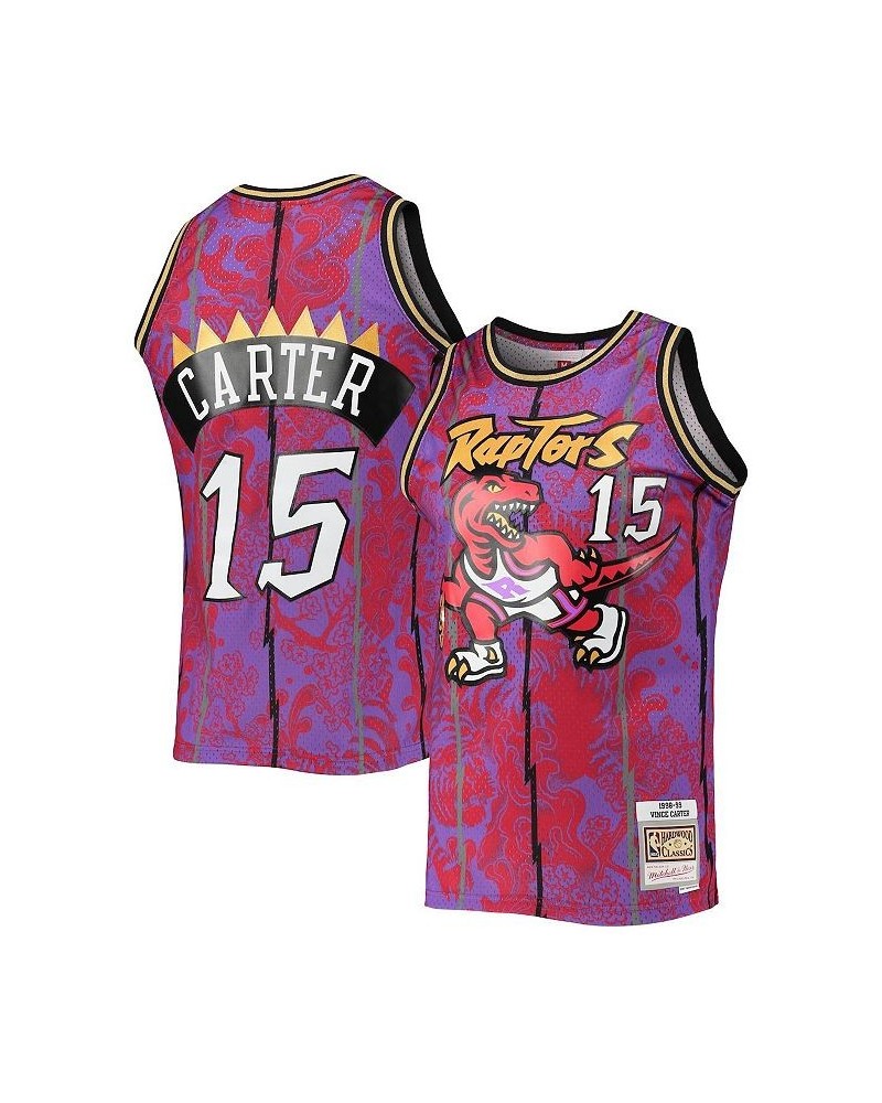 Men's Vince Carter Purple Toronto Raptors Hardwood Classics 1998-99 Lunar New Year Swingman Jersey $59.85 Jersey