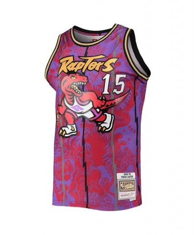 Men's Vince Carter Purple Toronto Raptors Hardwood Classics 1998-99 Lunar New Year Swingman Jersey $59.85 Jersey