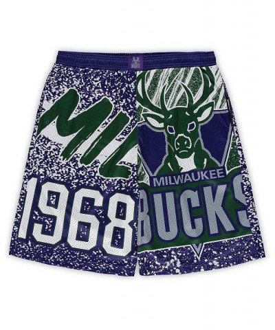 Men's Purple Milwaukee Bucks Big and Tall Hardwood Classics Jumbotron Shorts $39.60 Shorts