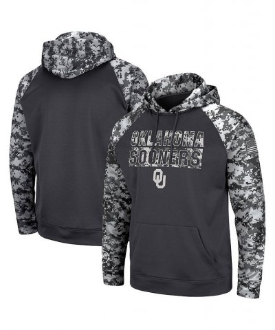 Men's Charcoal Oklahoma Sooners OHT Military-Inspired Appreciation Digi Camo Big and Tall Pullover Hoodie $32.25 Sweatshirt