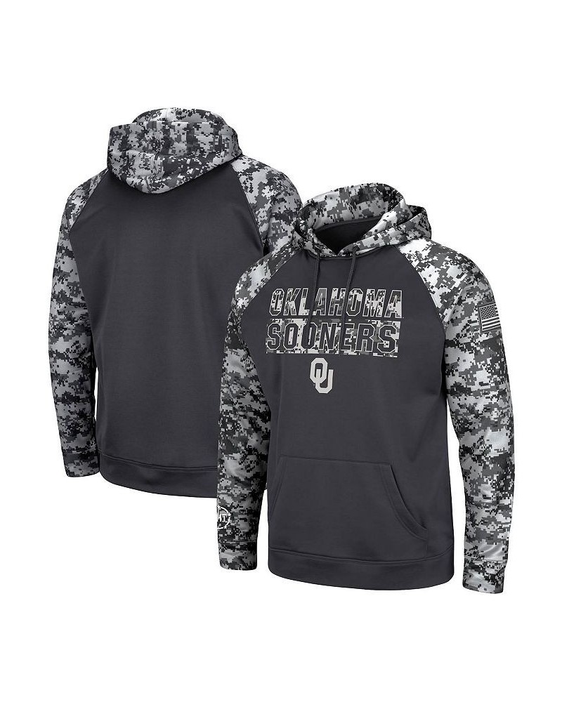 Men's Charcoal Oklahoma Sooners OHT Military-Inspired Appreciation Digi Camo Big and Tall Pullover Hoodie $32.25 Sweatshirt