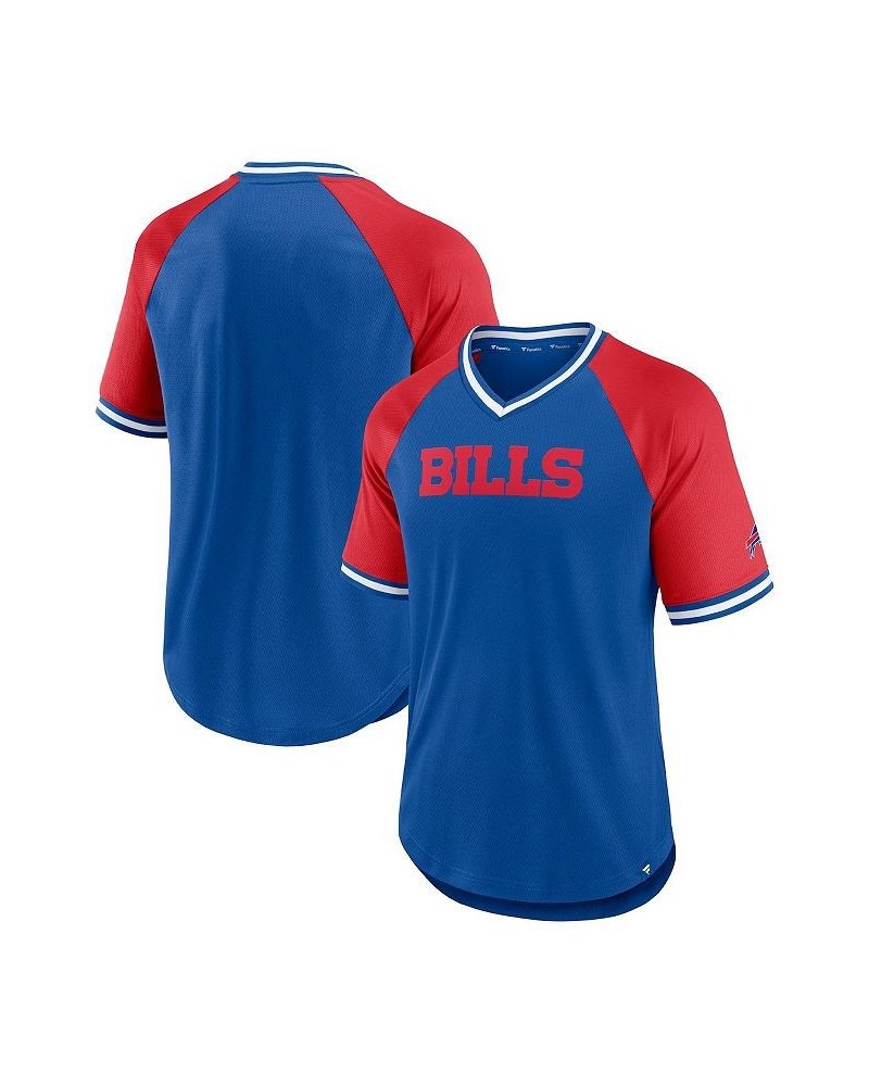 Men's Branded Royal, Red Buffalo Bills Second Wind Raglan V-Neck T-shirt $23.92 T-Shirts