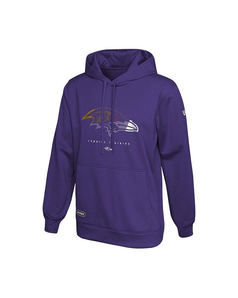 Men's Purple Baltimore Ravens Combine Authentic Watson Pullover Hoodie $28.20 Sweatshirt