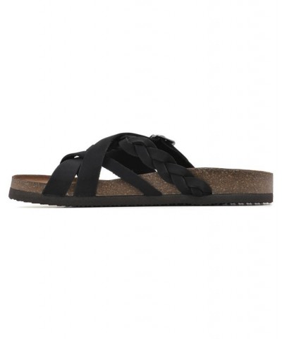 Harrington Women's Footbed Sandals Black $33.81 Shoes