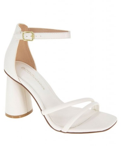 Women's Patria Square Toe Sandal White $49.05 Shoes